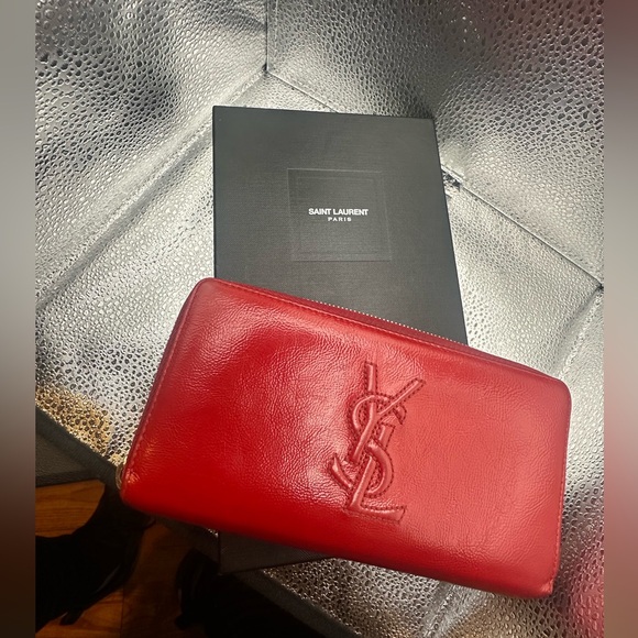 Preloved Red YSL Zippy Wallet with Box and Dust Bag - Picture 3 of 11